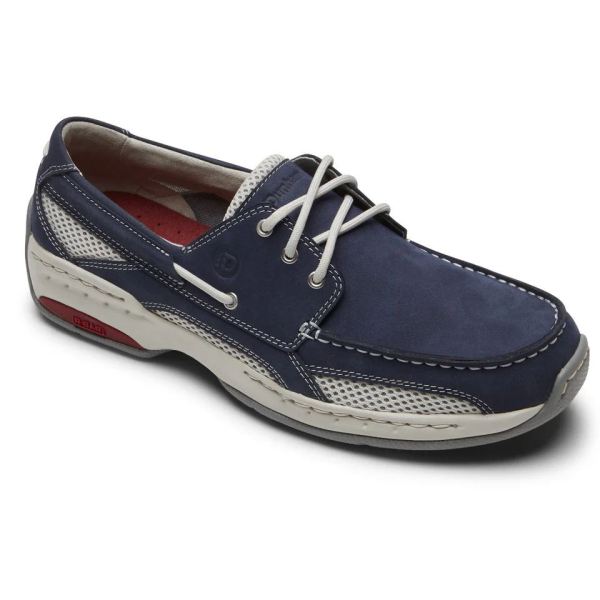 CHEAP DUNHAM MEN'S CAPTAIN BOAT SHOE-NAVY NUBUCK