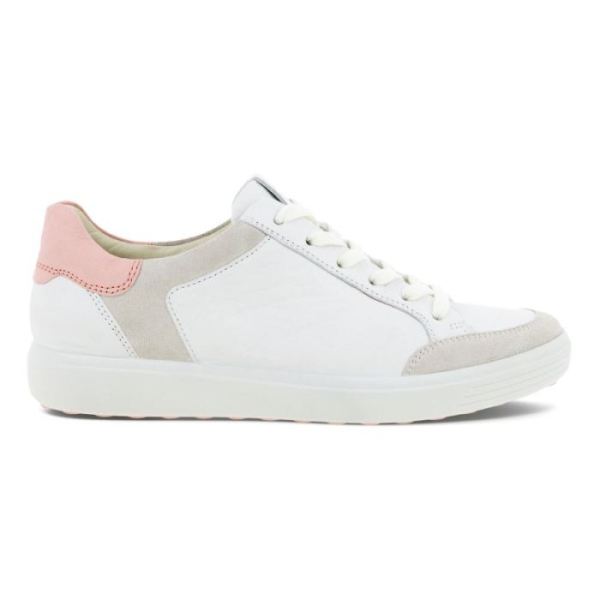 ECCO SHOES CANADA | SOFT 7 WOMEN'S RETRO SNEAKER-SHADOW WHITE/WHITE/SILVER PINK