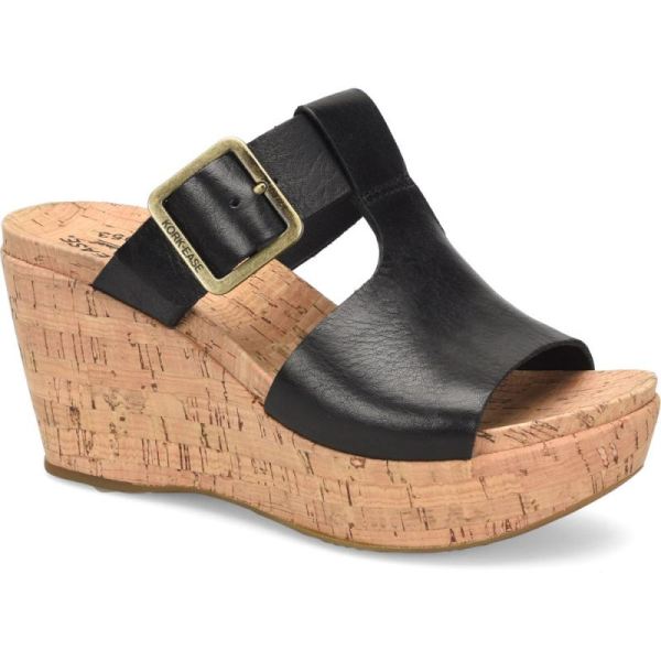 Korkease | Andi - Black Korkease Womens Wedges