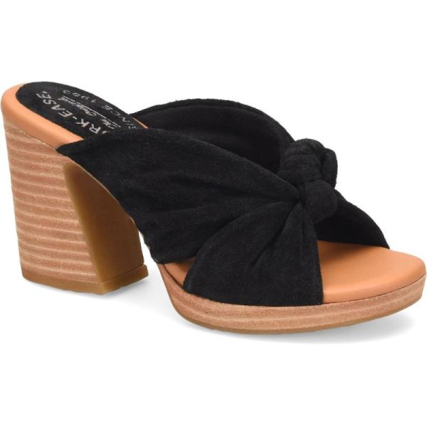 Korkease | Haya - Black Suede Korkease Womens Sandals