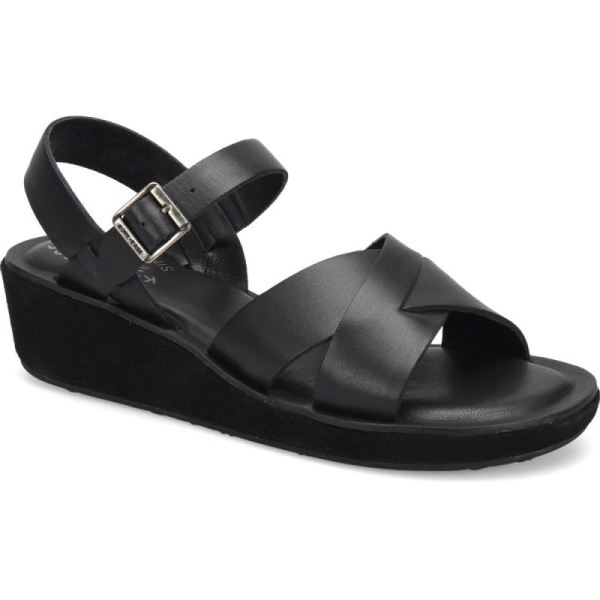 Korkease | Myrna Classic - Black Vachetta Leather Korkease Womens Sandals