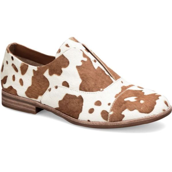 Korkease | Nottingham - Cream And Brown Cow Print Korkease Womens Shoes