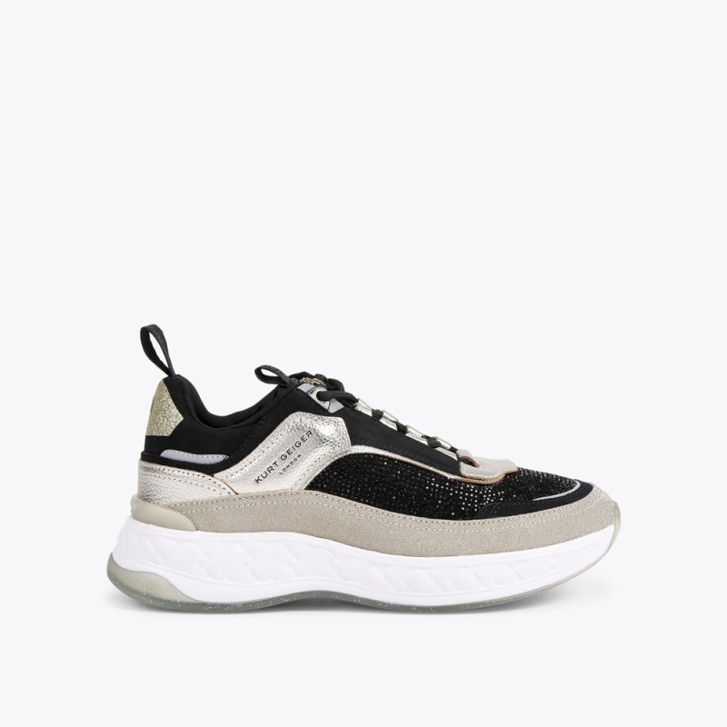Kurt Geiger Women's Kensington Sneaker - Black Grey | Canada Outlet