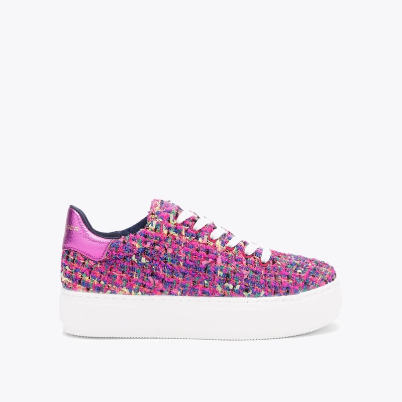 Kurt Geiger Women's Laney Tweed Sneaker - Fushia Combination | Canada Outlet