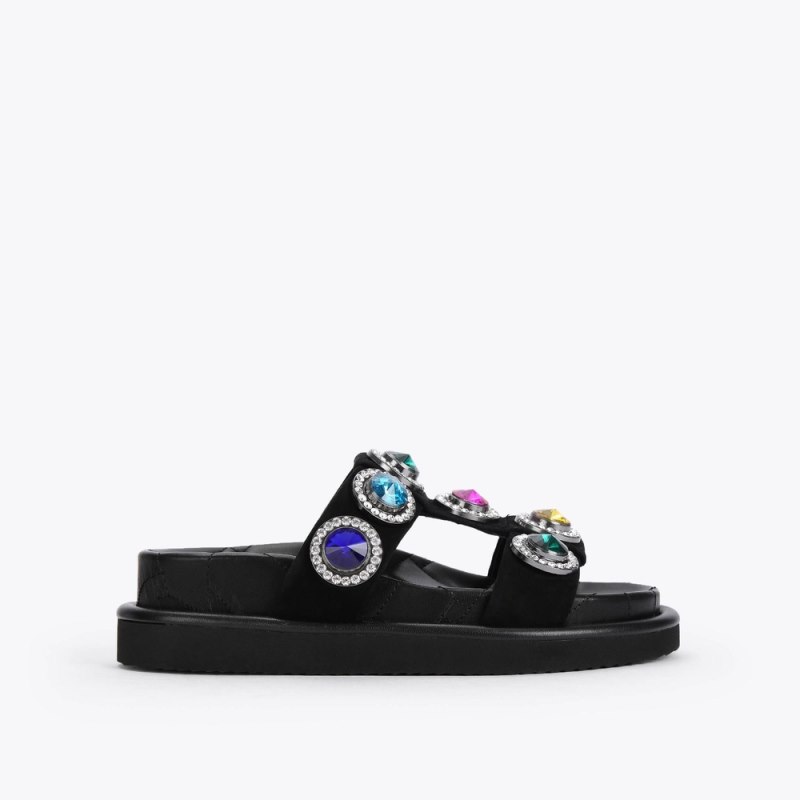 Kurt Geiger Women's Orson Crystal Sandal - Black | Canada Outlet