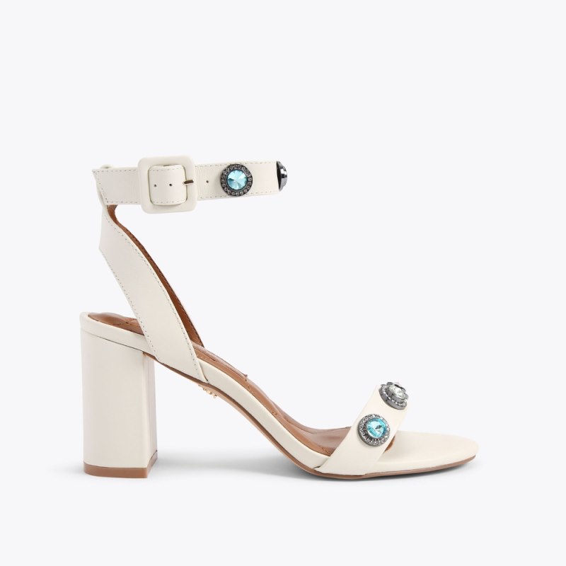 Kurt Geiger Women's Octavia Block Sandal - Bone Combination | Canada Outlet