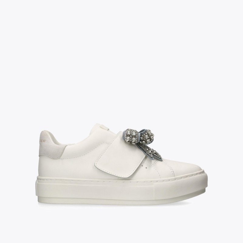 Kurt Geiger Women's Laney Bow Sneaker - Silver Combination | Canada Outlet