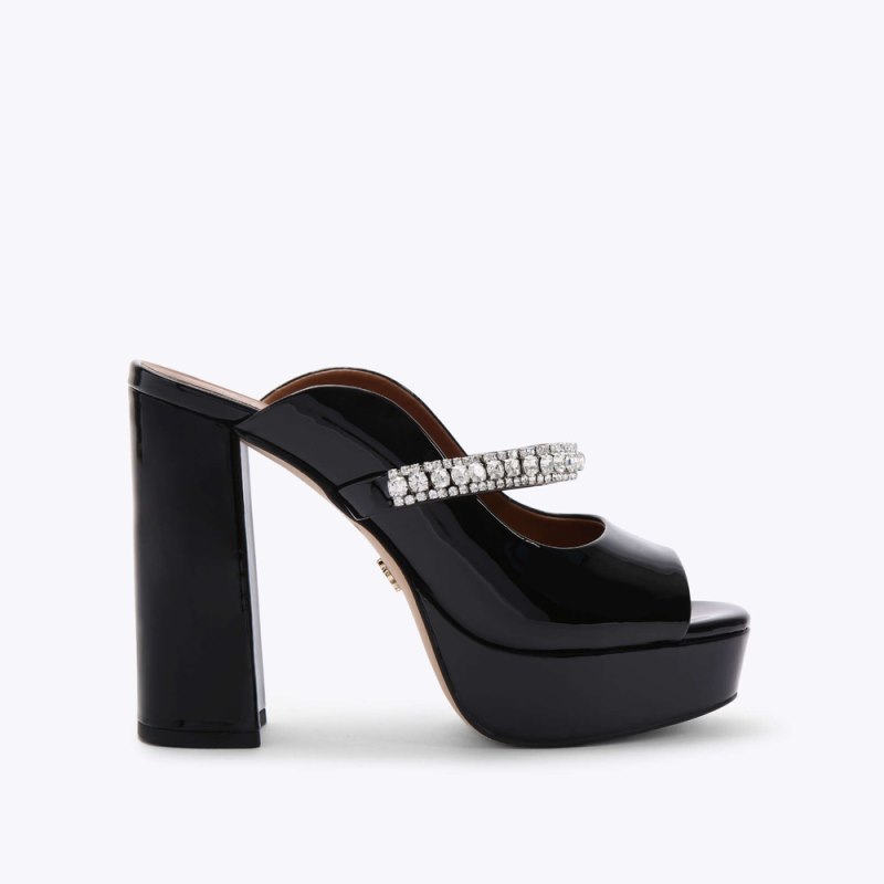 Kurt Geiger Women's Duke Platform Peep Toe - Black | Canada Outlet