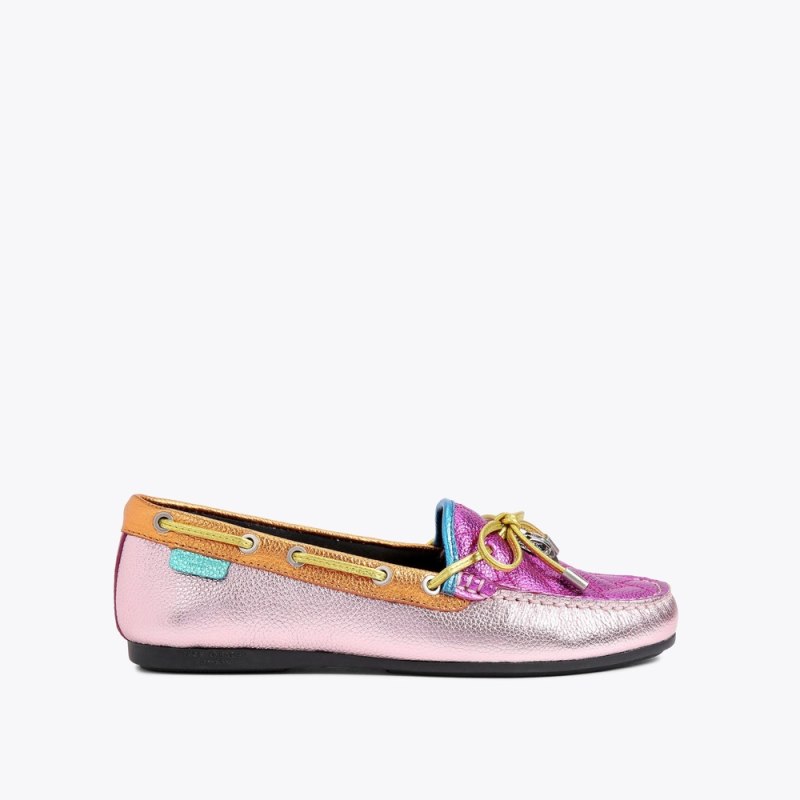 Kurt Geiger Women's Eagle Moccasin Flat - Pink Combination | Canada Outlet