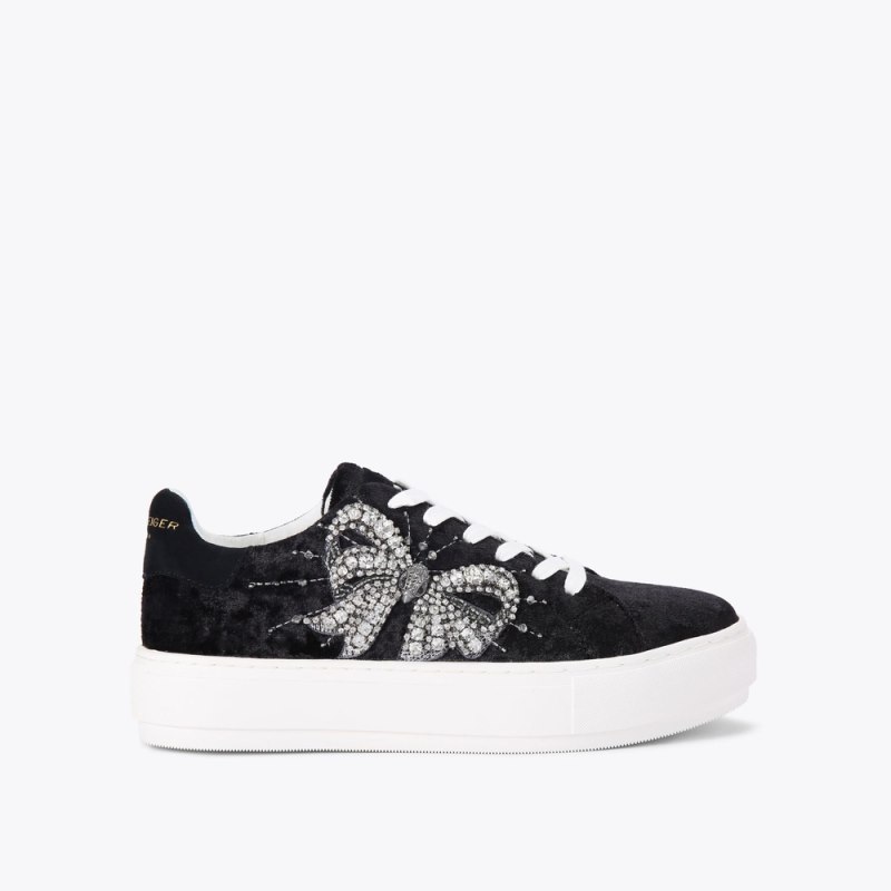 Kurt Geiger Women's Laney Bow Sneaker - Black | Canada Outlet
