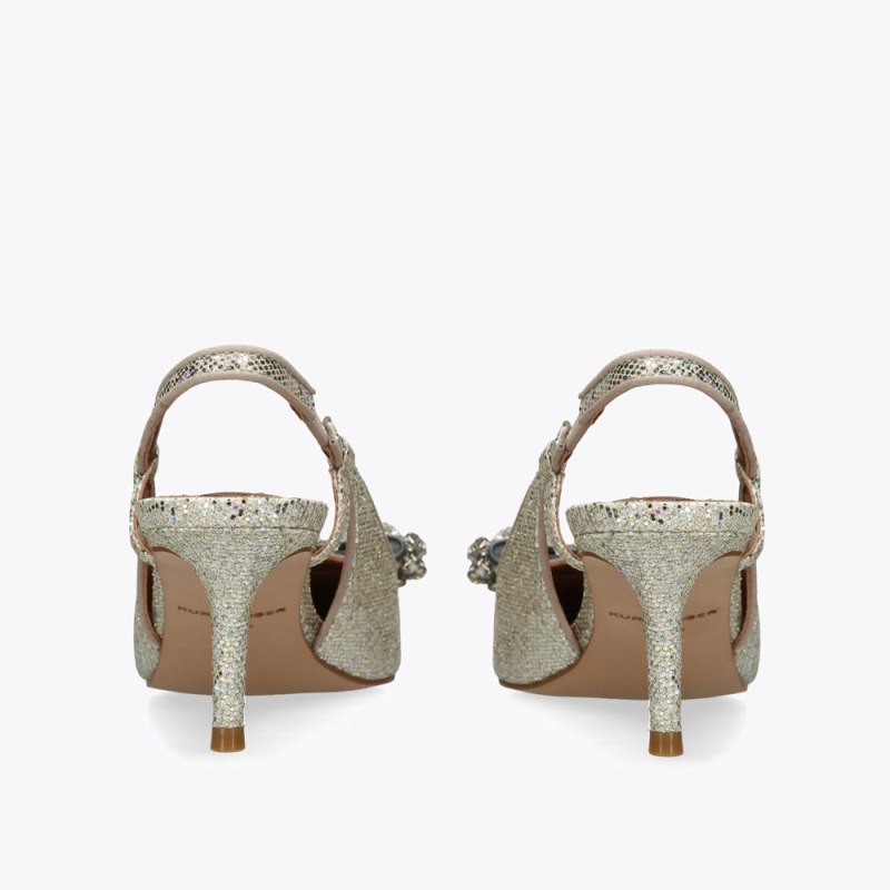 Kurt Geiger Women's Belgravia Bow Slingback - Gold | Canada Outlet
