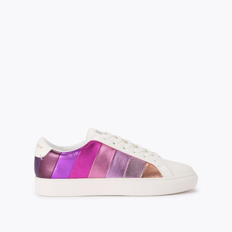 Kurt Geiger Women's Lane Stripe Sneaker - Pink Combination | Canada Outlet