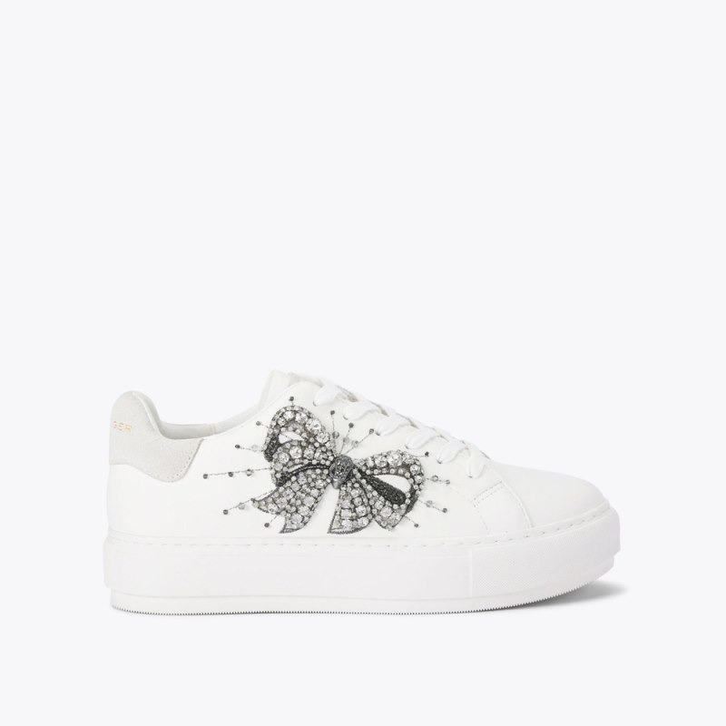Kurt Geiger Women's Laney Bow Sneaker - White | Canada Outlet