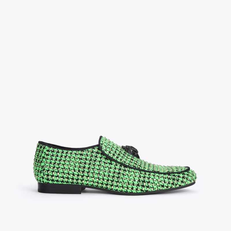 Kurt Geiger Mens Hugh Eagle Herringbone - Green | Canada Outlet
