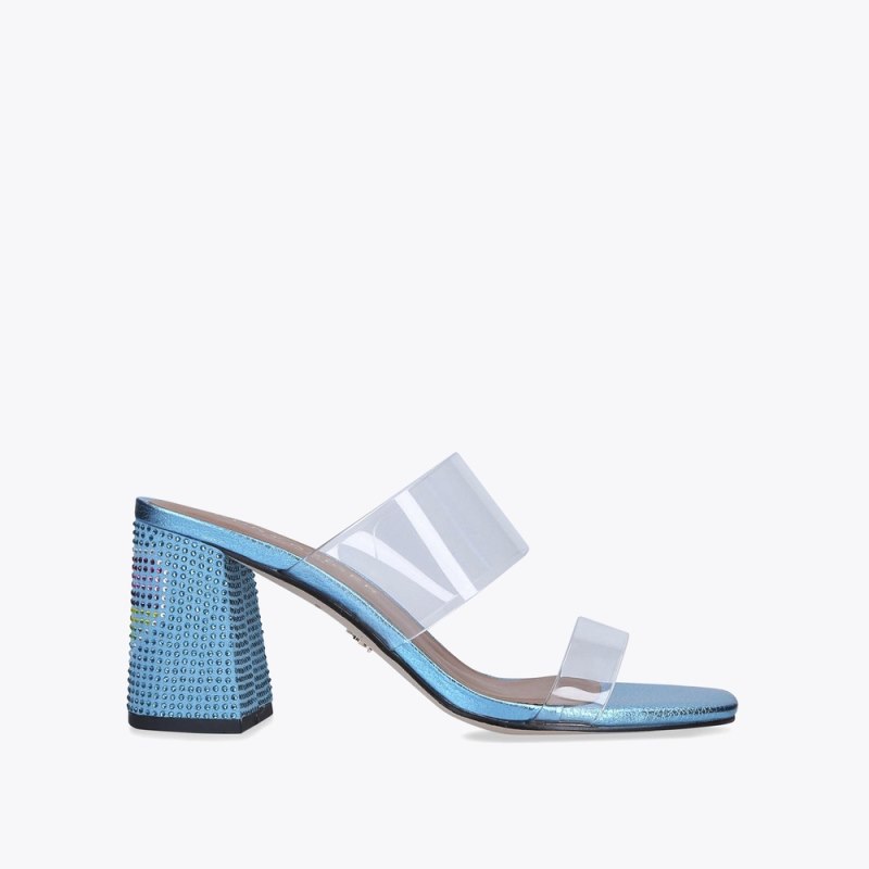 Kurt Geiger Women's Party Block Sandal - Blue | Canada Outlet
