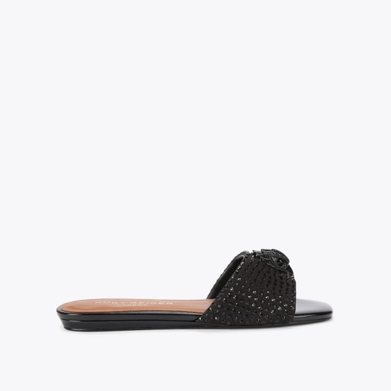 Kurt Geiger Women's Kensington Flat Sandal - Black | Canada Outlet