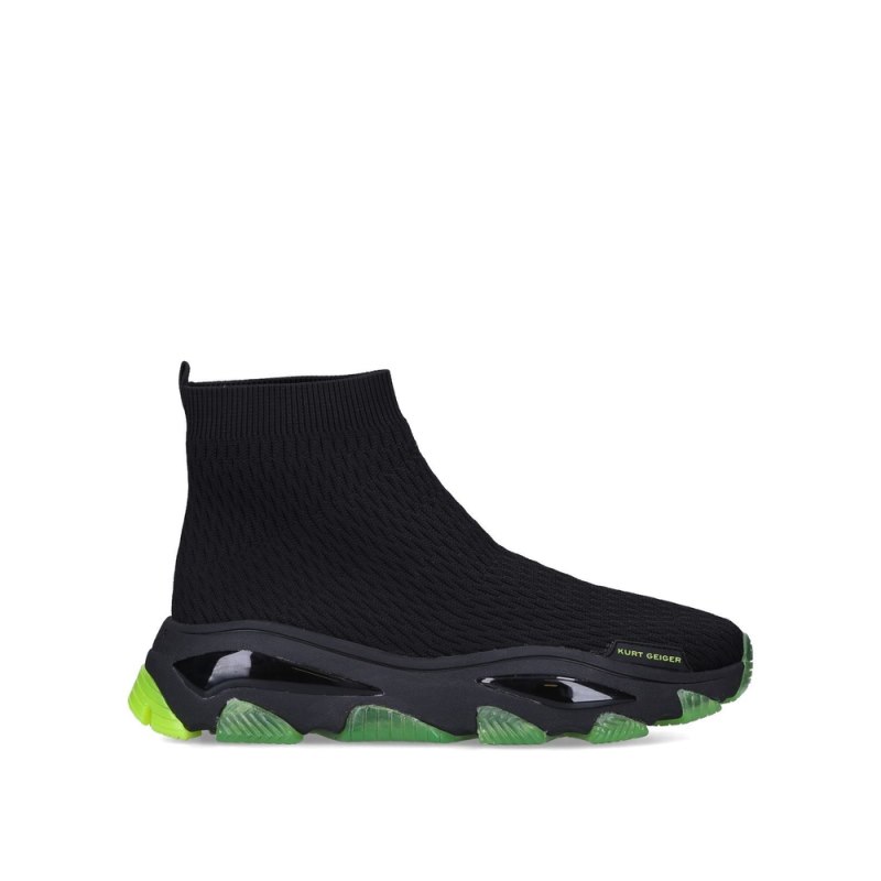 Kurt Geiger Mens Lettie Knit Sock - Black Green | Canada Outlet