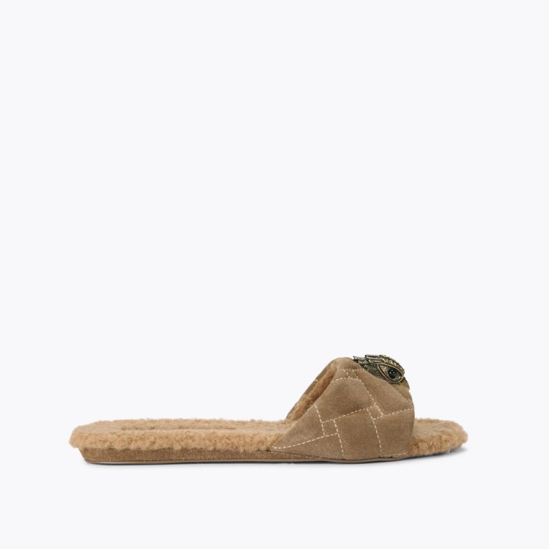 Kurt Geiger Women's Kensington Flat Sandal - Camel | Canada Outlet