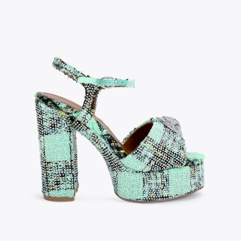 Kurt Geiger Women's Kensington Platform Sandal - Green Combination | Canada Outlet