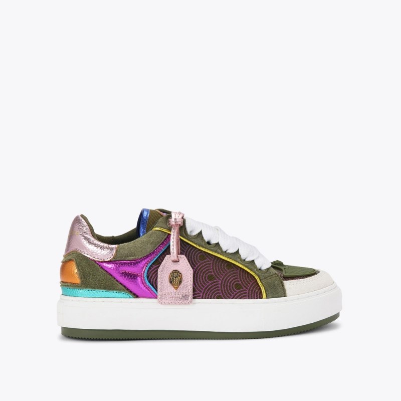 Kurt Geiger Women's Southbank Tag Sneaker - Green Combination | Canada Outlet