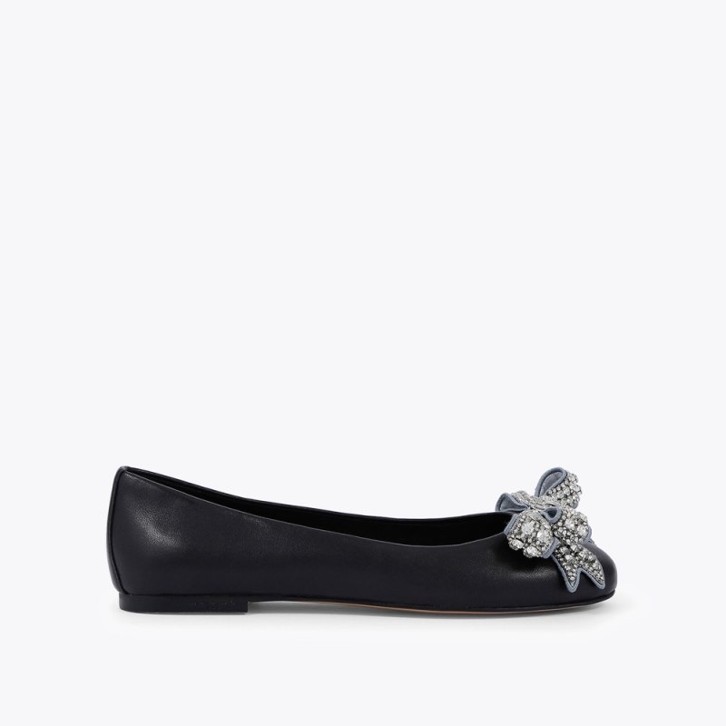 Kurt Geiger Women's Bow Ballerina Flat - Black | Canada Outlet