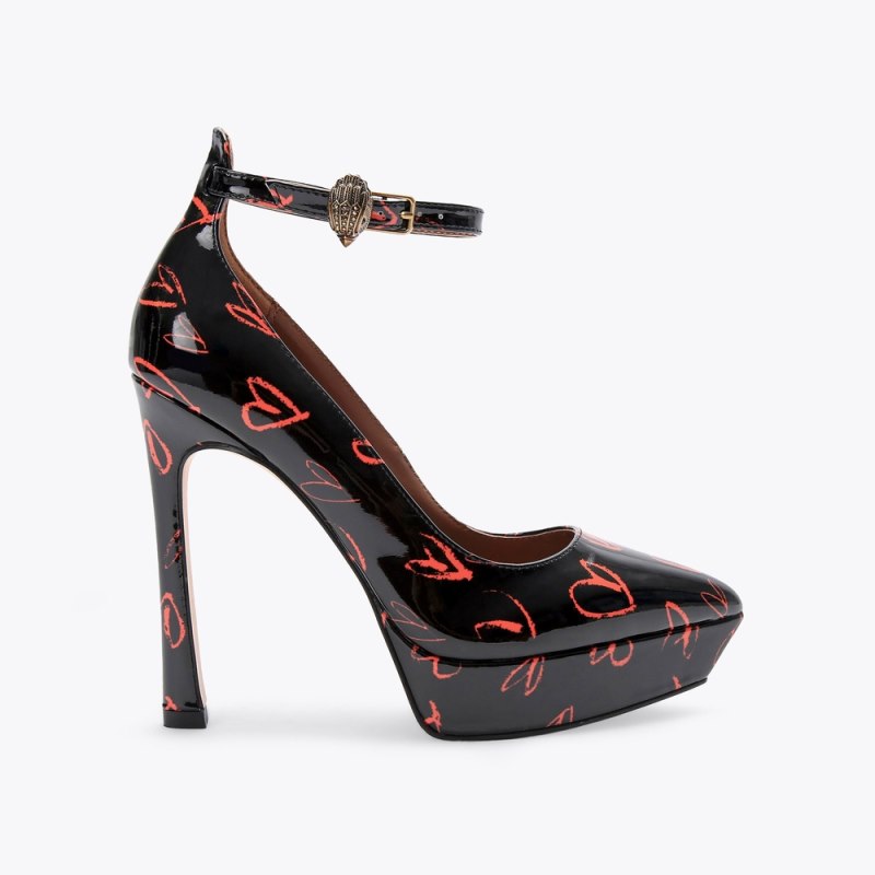Kurt Geiger Women's Shoreditch Platform Court - Black Red | Canada Outlet
