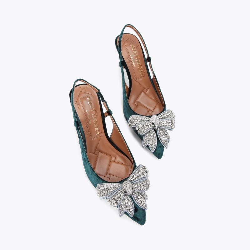 Kurt Geiger Women's Belgravia Bow Slingback - Teal | Canada Outlet