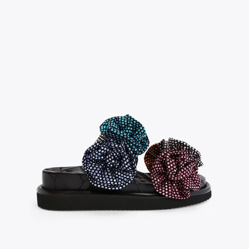 Kurt Geiger Women's Orson Bloom Sandal - Black Other | Canada Outlet