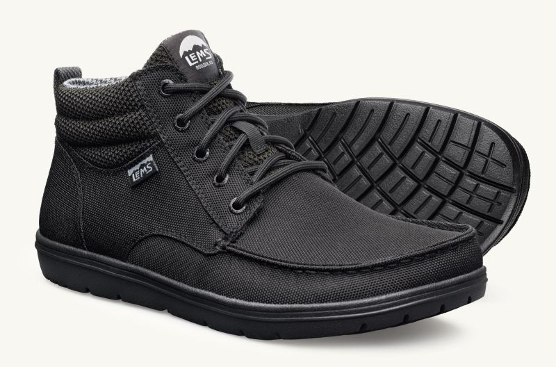STYLISH OUTLET LEMS | MEN'S BOULDER BOOT MID VEGAN-Jet Black