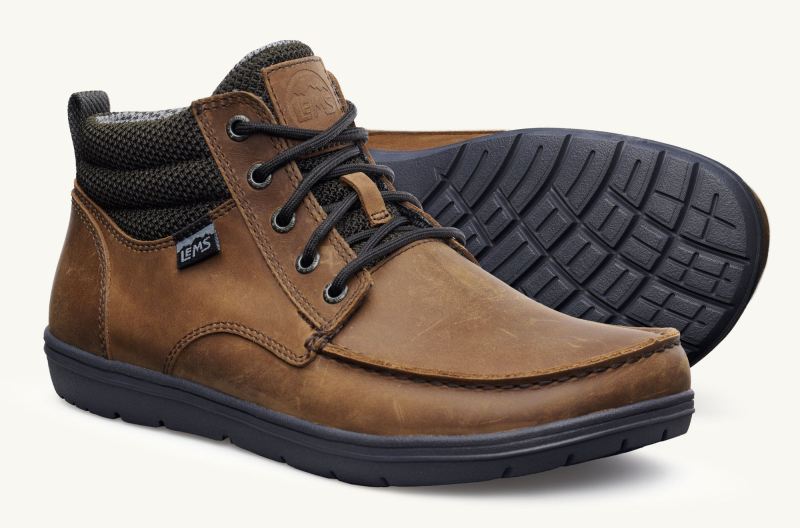 STYLISH OUTLET LEMS | MEN'S BOULDER BOOT MID LEATHER-Umber