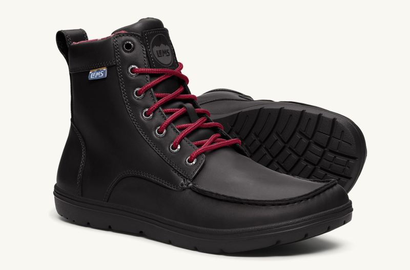 STYLISH OUTLET LEMS | MEN'S BOULDER BOOT LEATHER - RAVEN-Raven