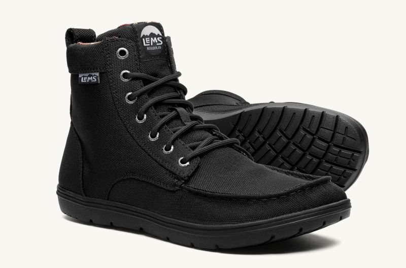 STYLISH OUTLET LEMS | MEN'S BOULDER BOOT NYLON-Black (Vegan)
