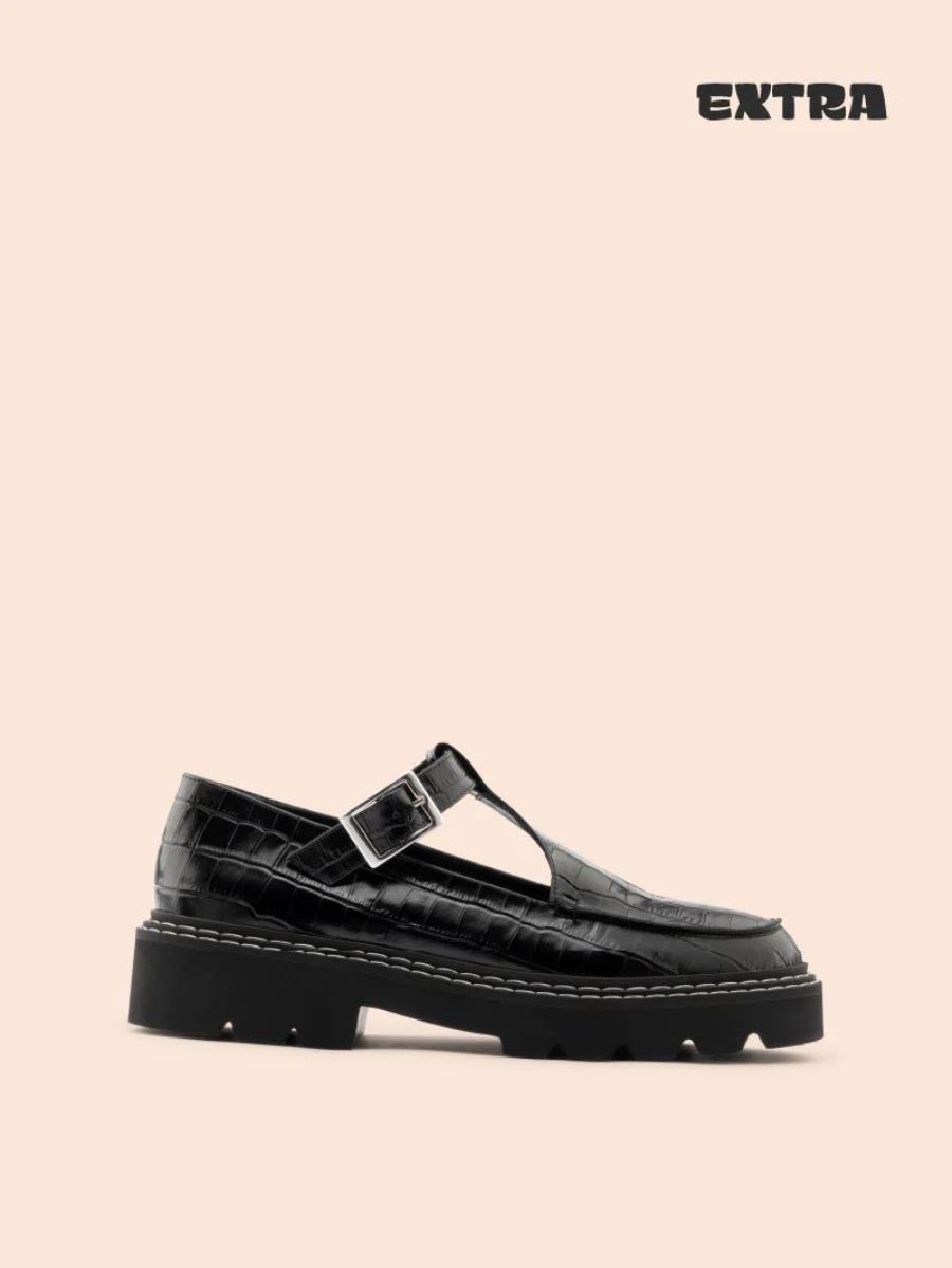 New Arrivals Maguire Women's Neiva Black Croco Mary Jane Deadstock Leather