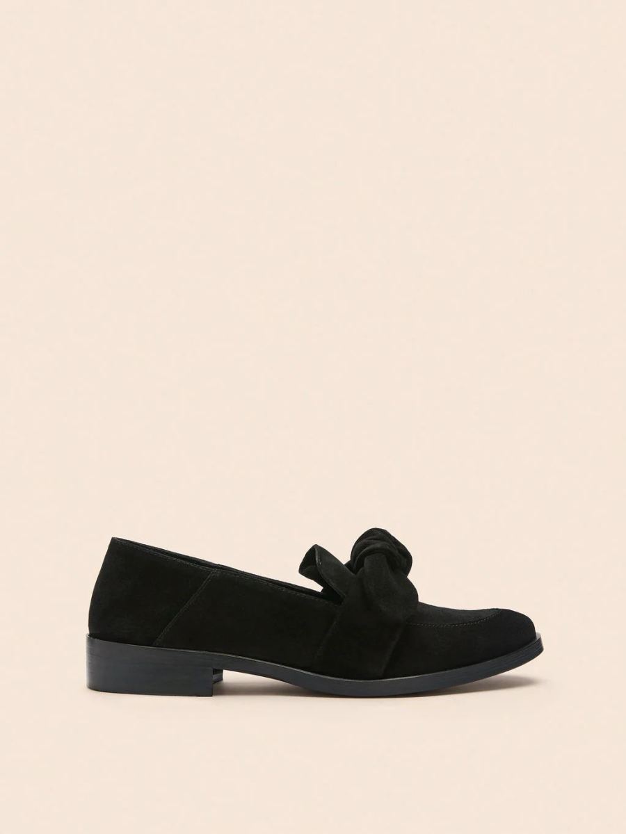 New Arrivals Maguire Women's Valencia Black Suede Loafer Bow Loafer