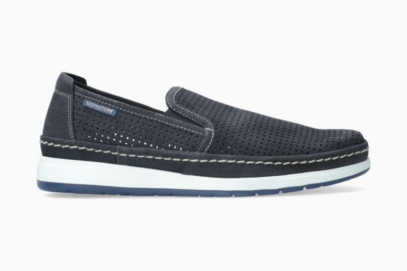 MEPHISTO MEN'S HADRIAN PERF-NAVY | STYLISH OUTLET