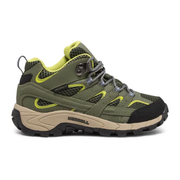 Merrell Canada Moab 2 Mid Waterproof Boot-Green/Lime