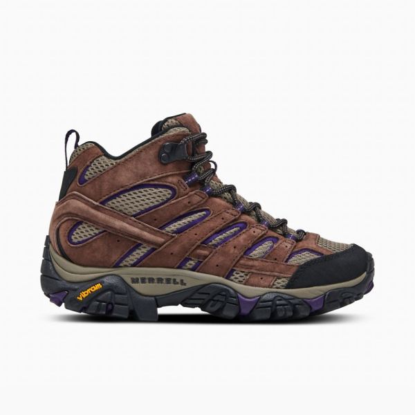 Merrell Canada Moab 2 Mid Ventilator Wide Width-Bracken/Purple