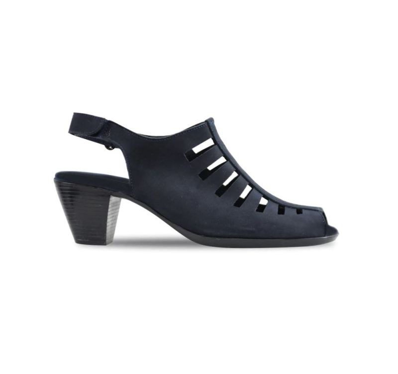 Munro Sandals | Women's Abby-Navy Nubuck | Quick Ship!