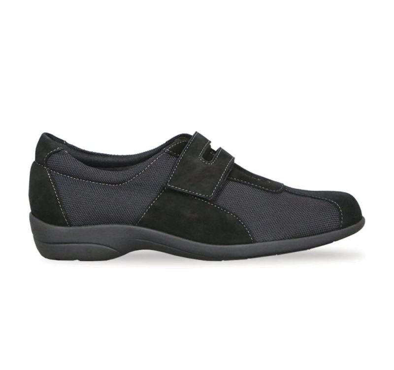 Munro Canada Outlet Women's Joliet-Black Fabric/Black Suede | Quick Ship!