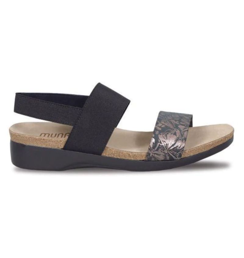 Munro Sandals | Women's Pisces-Dark Floral Print | Quick Ship!