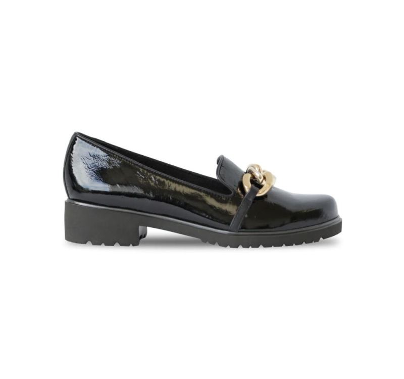 Munro Canada Outlet Women's Viv-Black Crinkle Patent | Quick Ship!