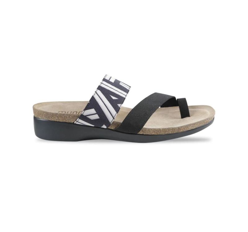 Munro Sandals | Women's Aries-Black/White | Quick Ship!