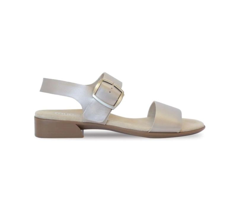 Munro Sandals | Women's Cleo-Taupe Metallic Leather | Quick Ship!