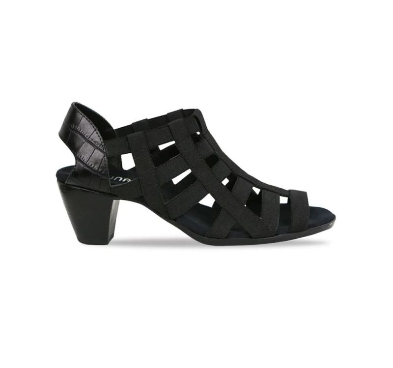 Munro Sandals | Women's Channing-Black Gore | Quick Ship!