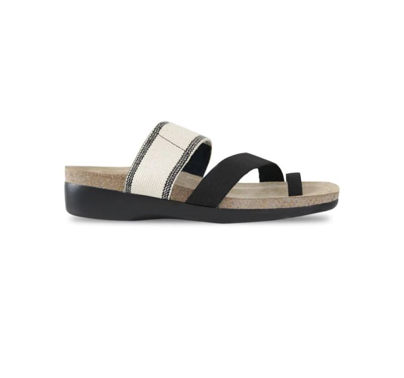 Munro Sandals | Women's Aries-Cream W/ Black Stripe | Quick Ship!