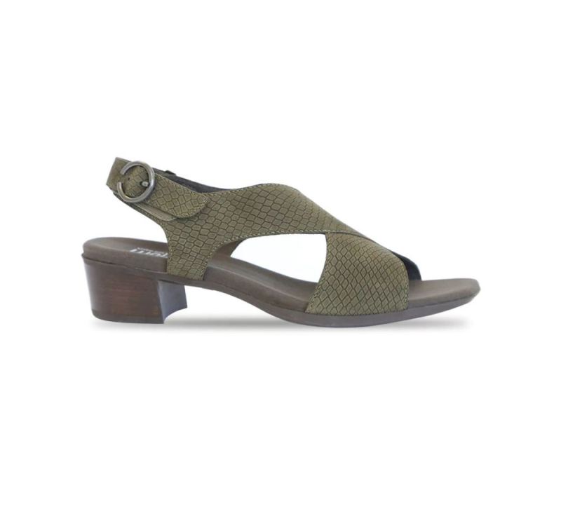Munro Sandals | Women's Jenny-Forest Green Lizard Nubuck | Quick Ship!