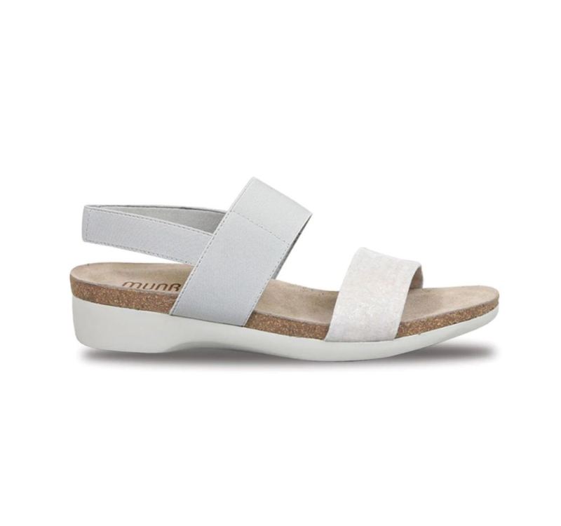 Munro Sandals | Women's Pisces-Silver Metallic Leather | Quick Ship!
