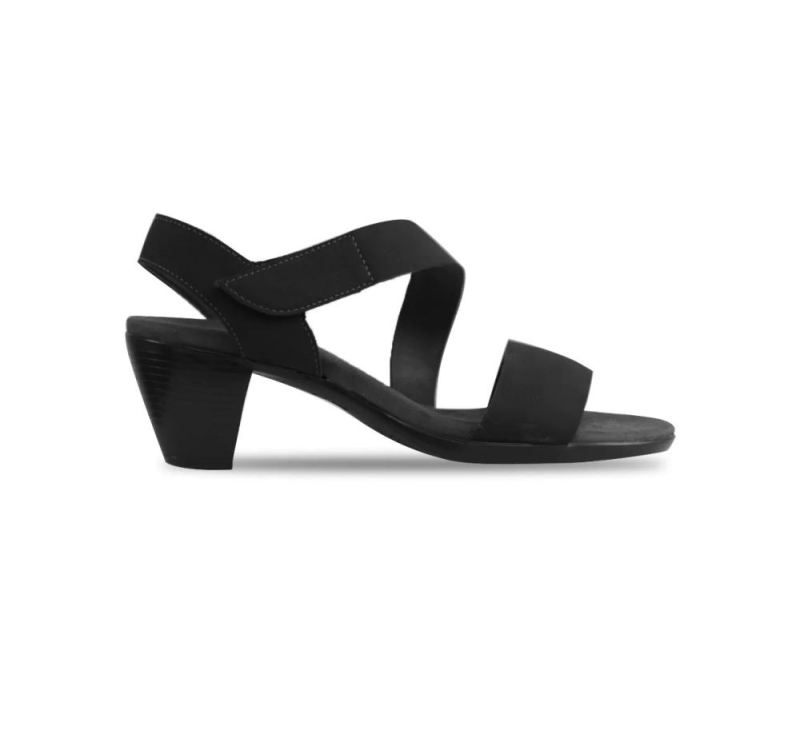 Munro Sandals | Women's Lucia-Black Nubuck | Quick Ship!