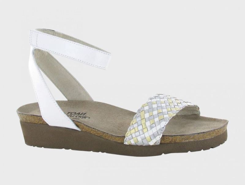 Naot | Abbie-White Metallic Multi Braid / White Pearl Lthr