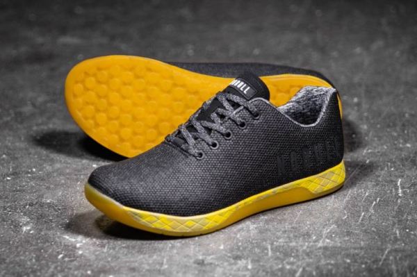NOBULL WOMEN'S SHOES BLACK HEATHER YELLOW TRAINER | CANADA OUTLET